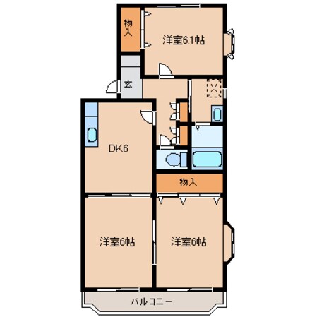 パステル弐番館の物件間取画像